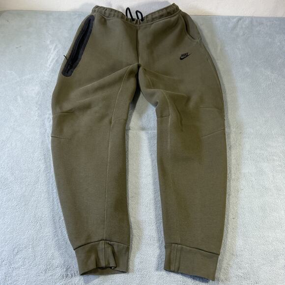 Nike Sports Tech Fleece Sweatpants Mens Large 32x29 Green Cargo Track Pants - Picture 1 of 16